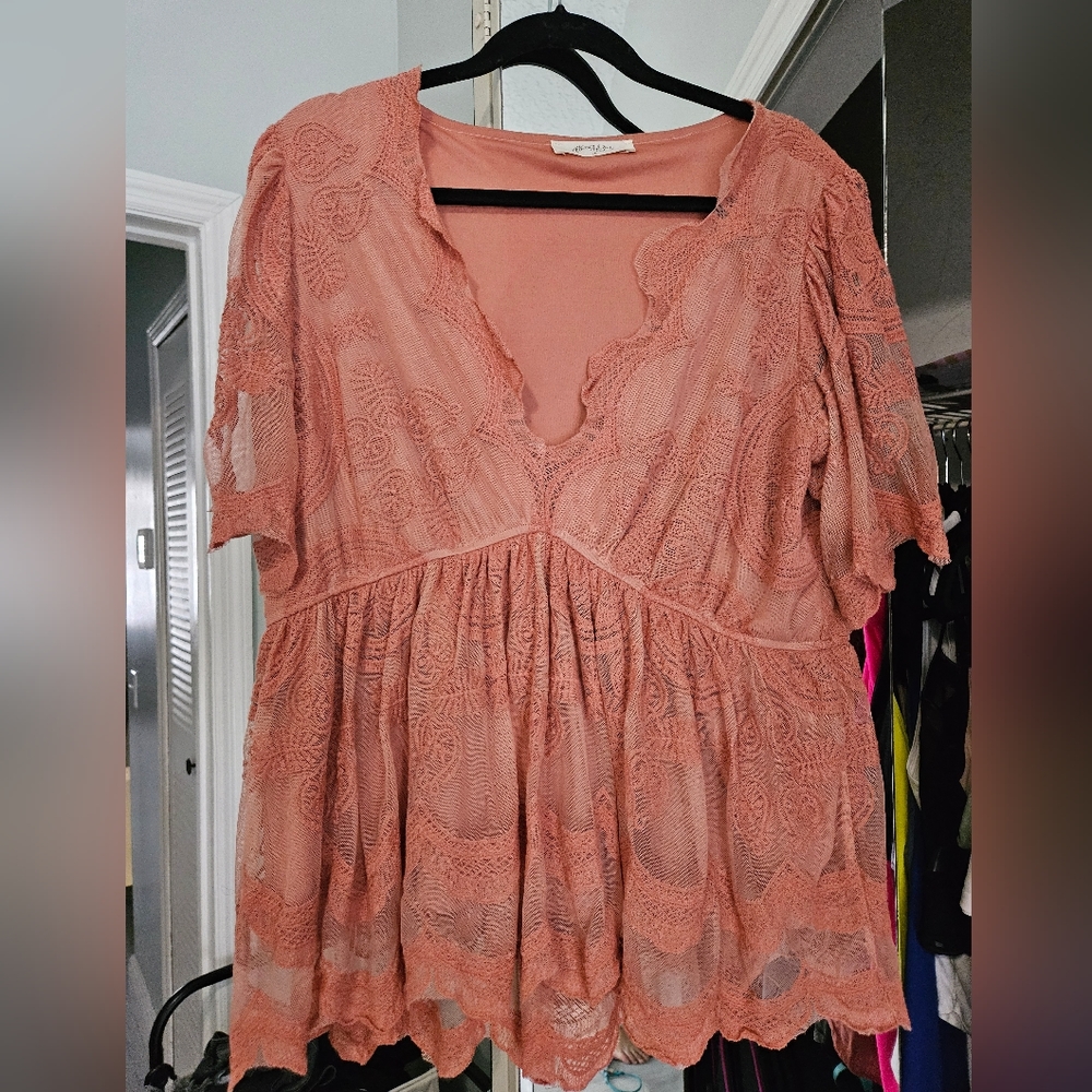 Arula Lace Babydoll Rust Top 14/16